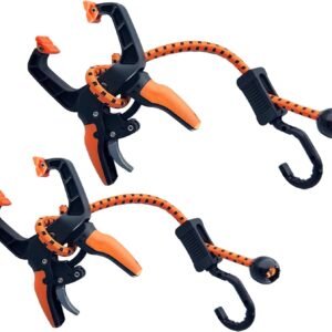 Adjustable Ladder Stabilizer Attachs to Gutters In Seconds, Heavy-Duty Clamps Fits All Ladder Sizes, Ladder Stability Safety Durable Gutter Clips Patented Holden USA